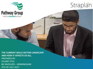 THE CURRENT SKILLS SECTOR LANDSCAPE
AND HOW IT AFFECTS US ALL.
PREPARED BY:
STUART PYLE
BE INVOLVED – BIRMINGHAM
4TH OF JULY 2017
 