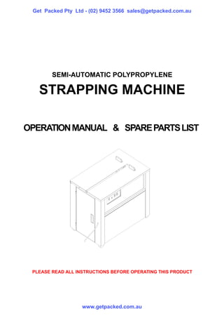 Strapping machine manual | PDF