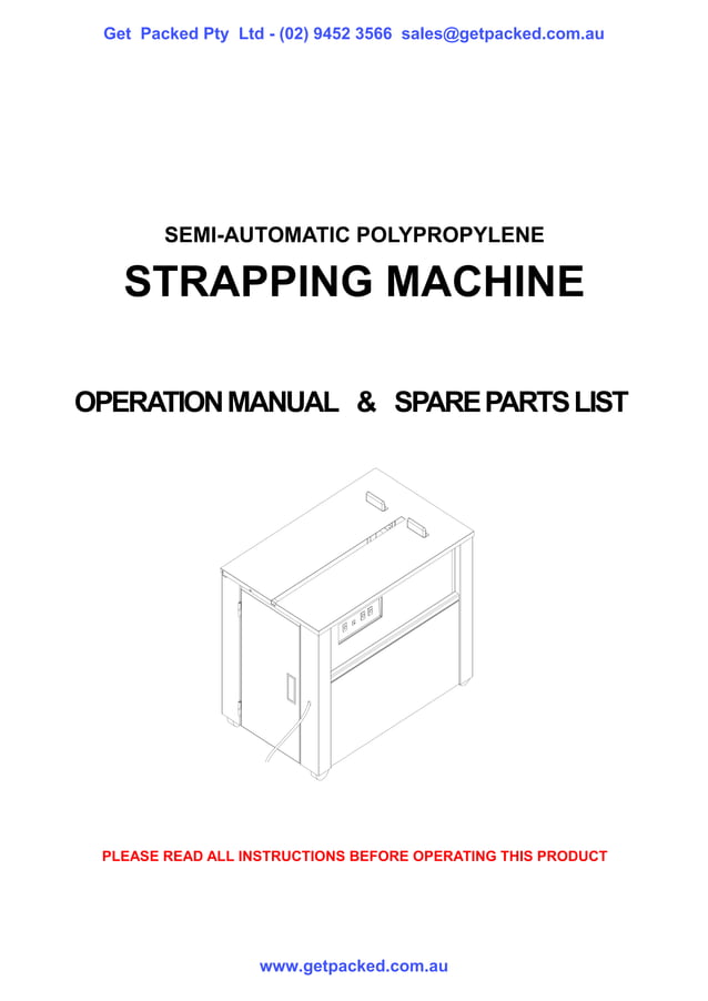 Strapping machine manual PDF