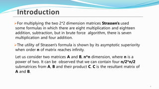 Strassen’s Algorithm and matrix multiplication | PPTX