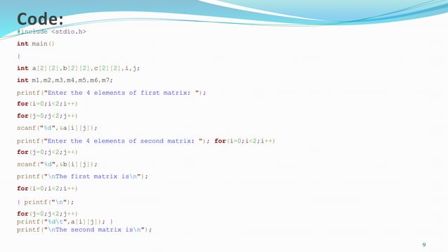 Strassen’s Algorithm and matrix multiplication | PPTX