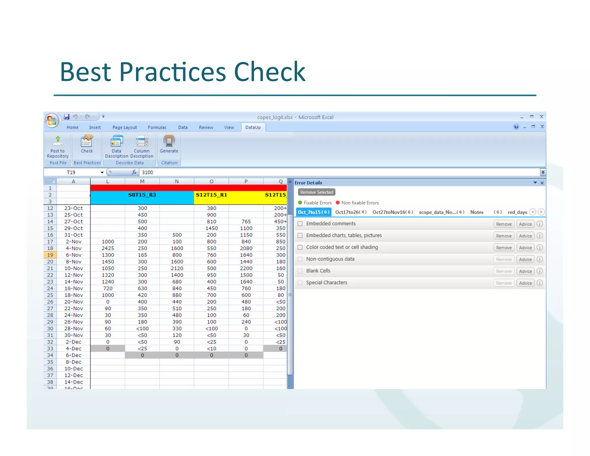 Best	
  Prac%ces	
  Check	
  
 
