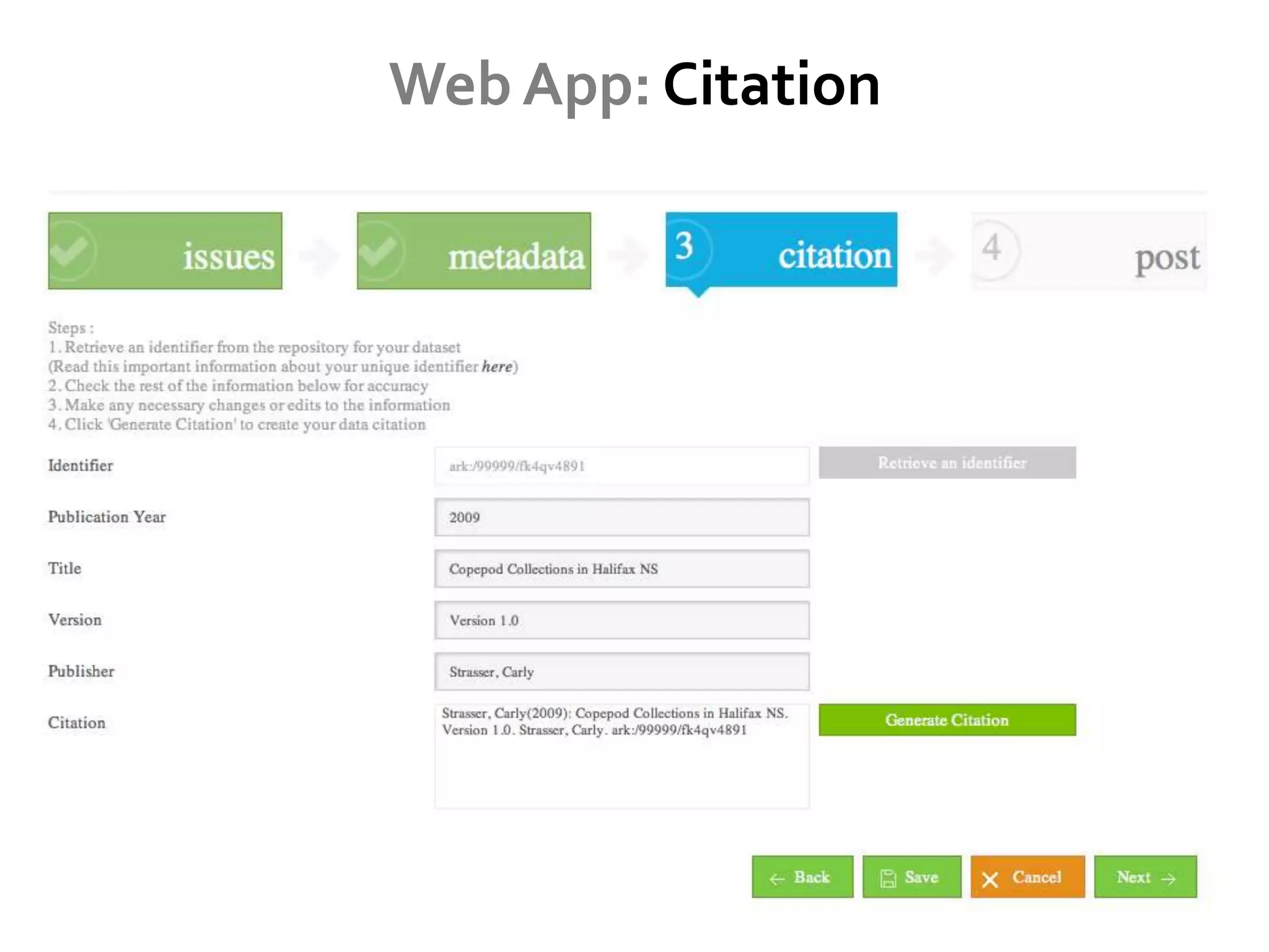 Web App: Citation
 