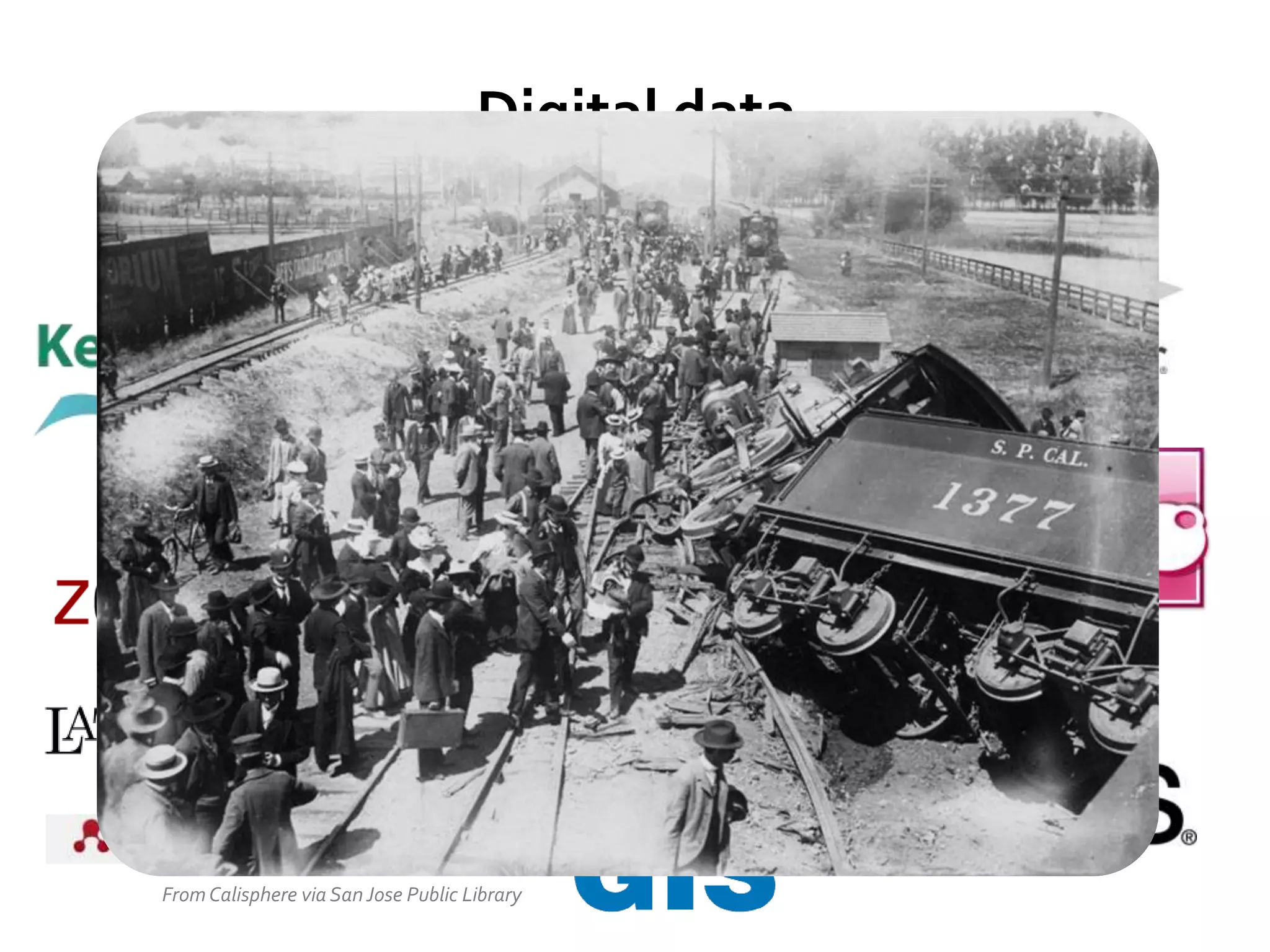 Digital data
                                          +
                                      Complex
                                     workflows




From Calisphere via San Jose Public Library
 