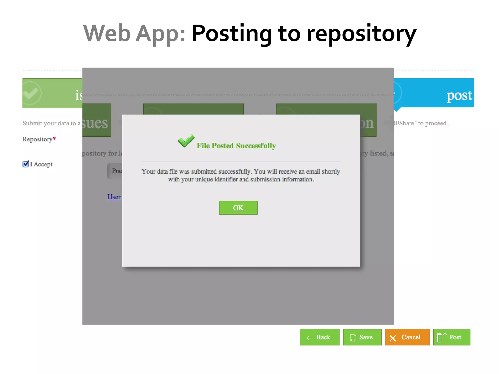 Web App: Posting to repository
 