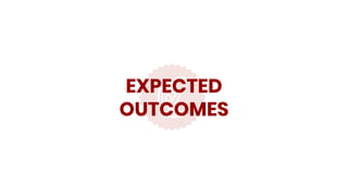 EXPECTED
OUTCOMES
 