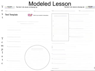 Tex t  Temp l a t e Modeled Lesson 