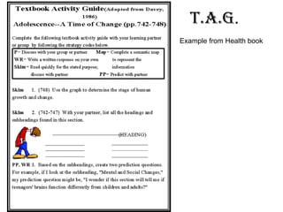 T.A.G . Example from Health book 