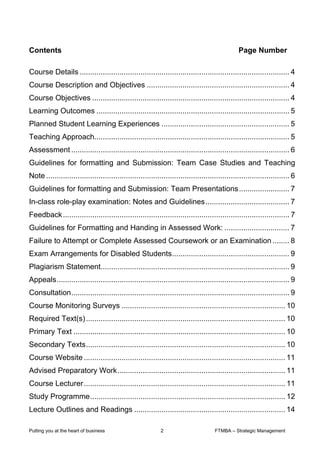 Contents                                                                                        Page Number

Course Detail...