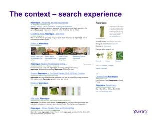 The context – search experience 
 