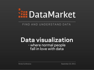 F I N D A N D U N D E R S TA N D D ATA




  Data visualization
             - where normal people
               fall in love with data



Strata Conference                  September 22, 2011
 