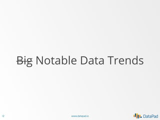 Big Notable Data Trends

12

www.datapad.io

 