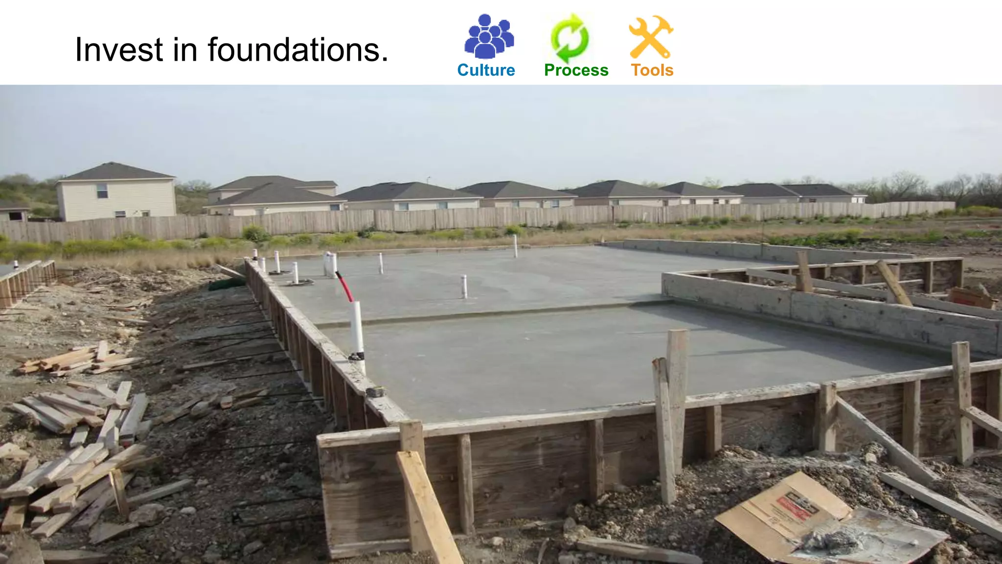 Invest in foundations. Culture Process Tools
 