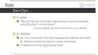 DevOps…
 It works!
 75% of IT and product dev organizations were successfully
using DevOps to some extent
– Source: Righ...