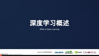深度学习概述
What is Deep Learning
Skymind 的合作伙伴：
 