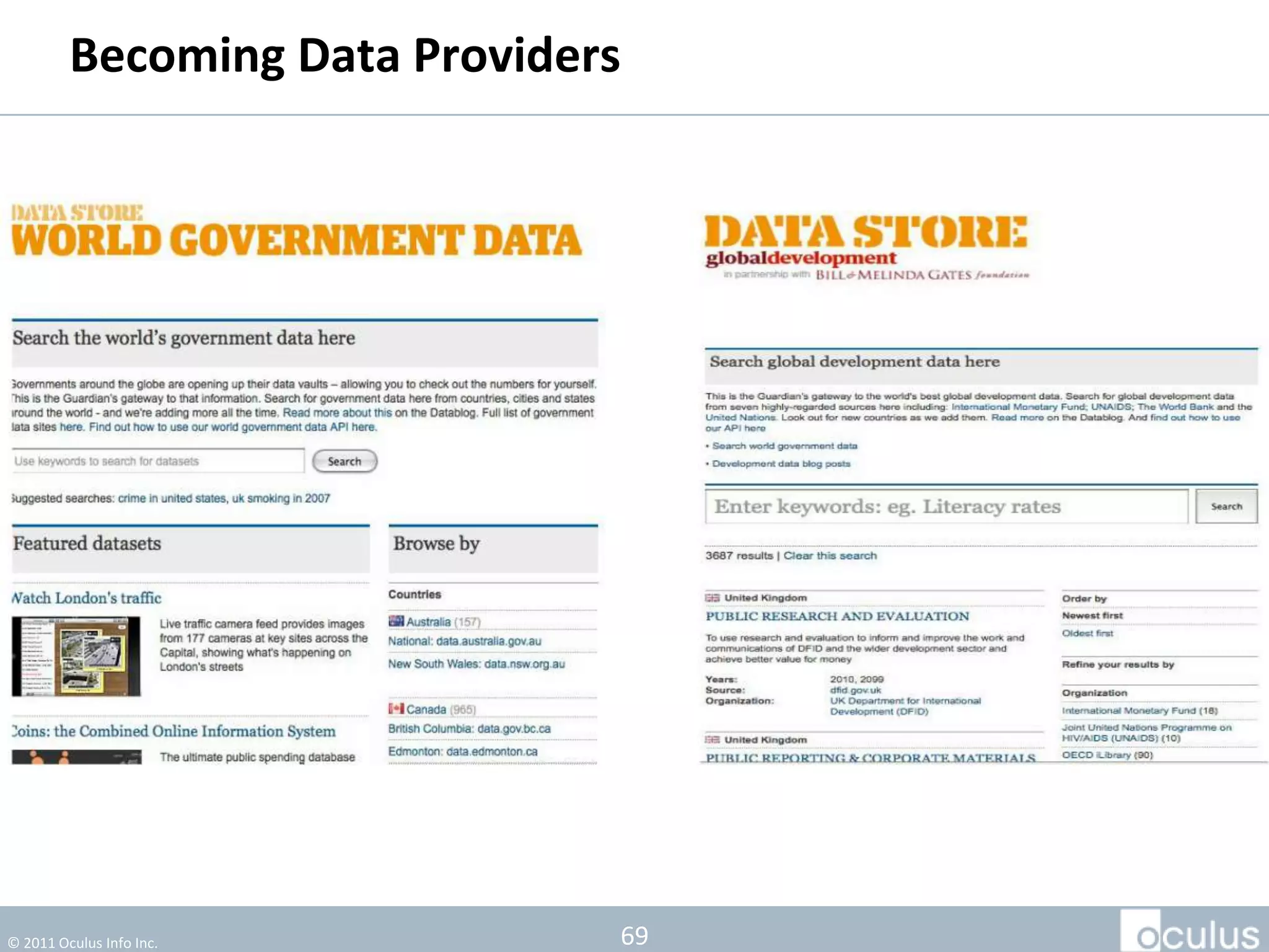 Becoming Data Providers




© 2011 Oculus Info Inc.        69
 