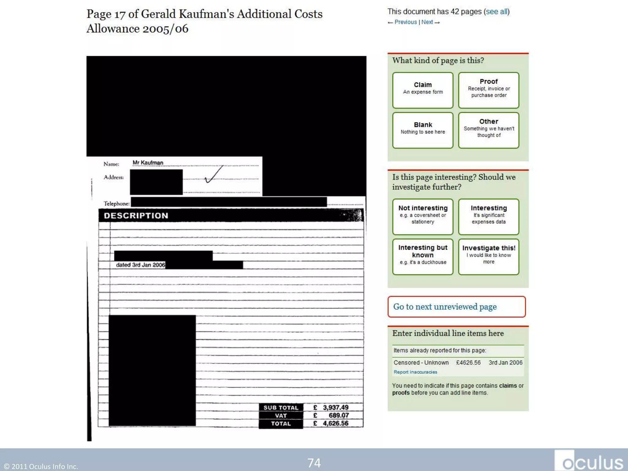 © 2011 Oculus Info Inc.   74
 