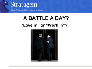 A BATTLE A DAY? “ Love in” or “Work in”? 