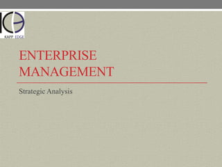 ENTERPRISE
MANAGEMENT
Strategic Analysis
 