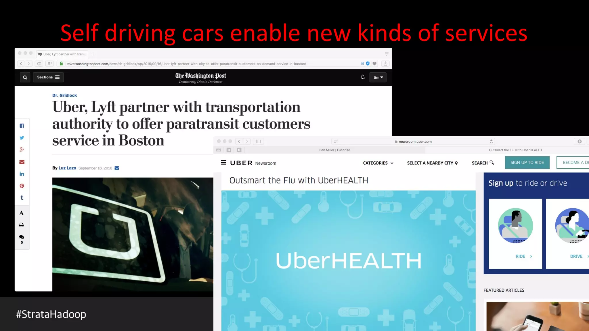 Self driving cars enable new kinds of services
 