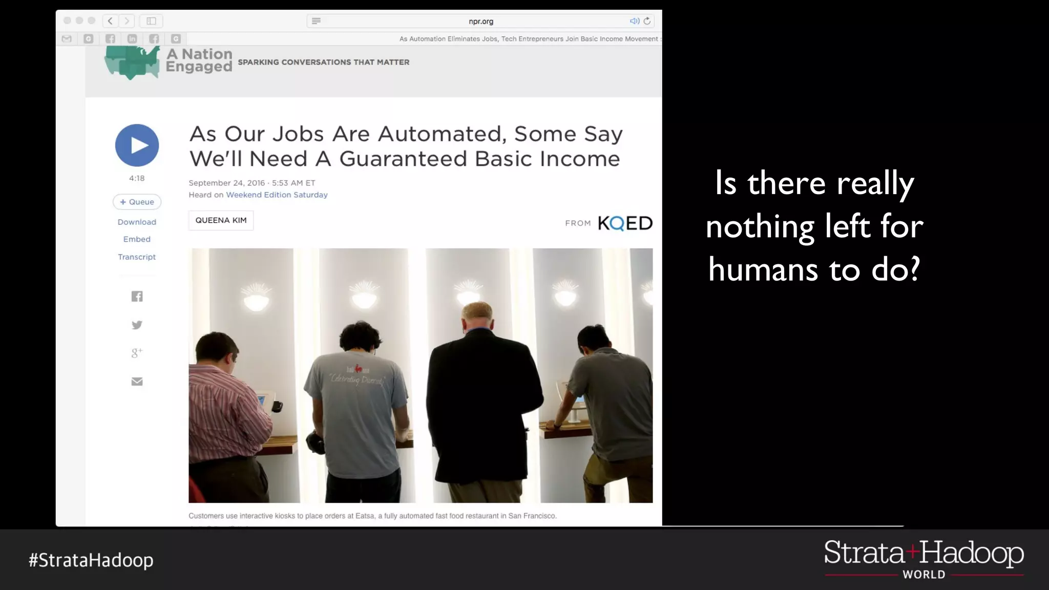 Is there really
nothing left for
humans to do?
 