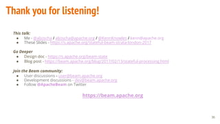 Unified stateful big data processing in Apache Beam (incubating) | PDF