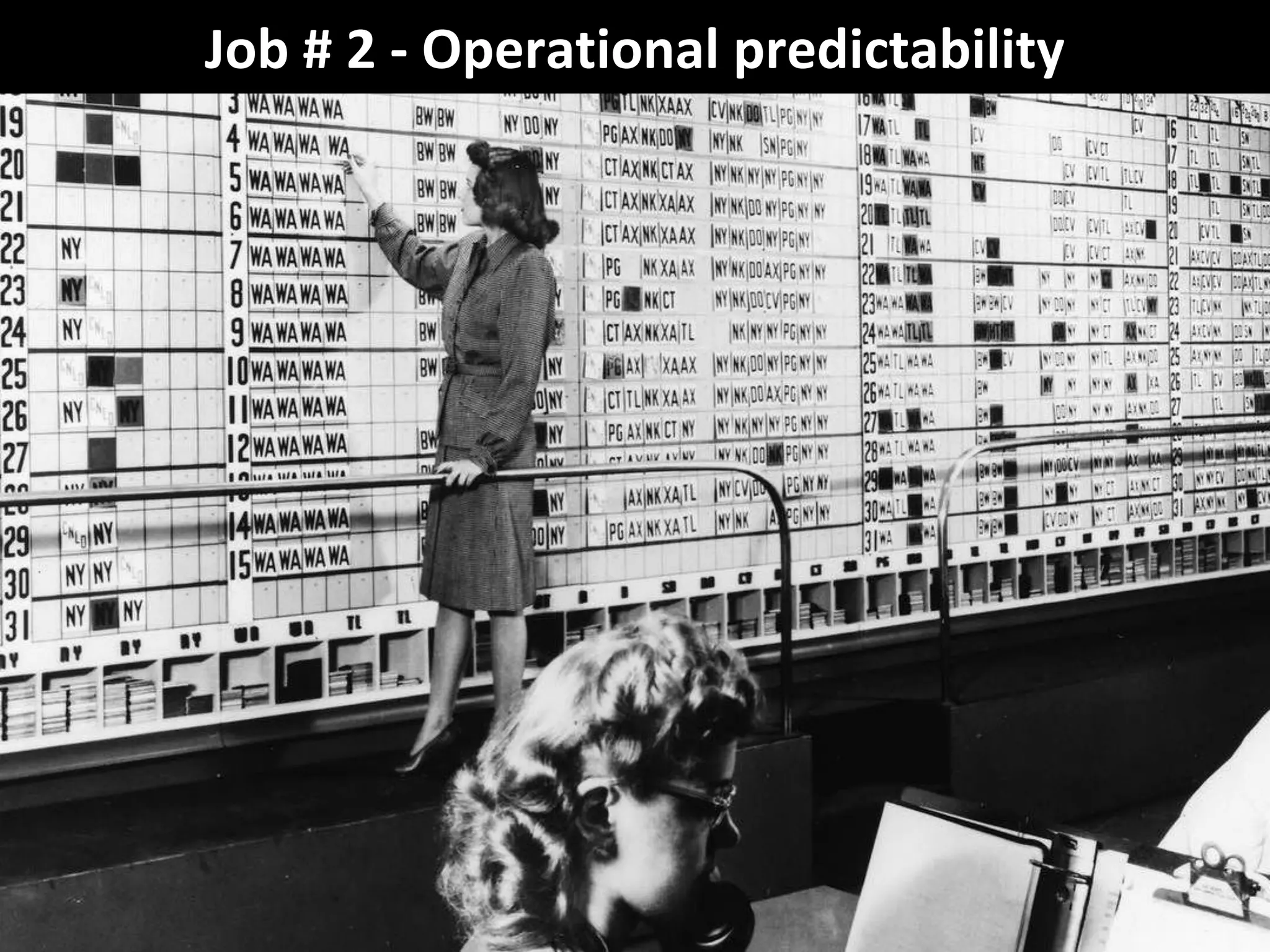 Job # 2 - Operational predictability
 