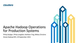 1© Cloudera, Inc. All rights reserved.
Apache Hadoop Operations
for Production Systems
Philip Zeyliger, Philip Langdale, Kathleen Ting, Miklos Christine
Strata Hadoop NYC, 29 September 2015
 