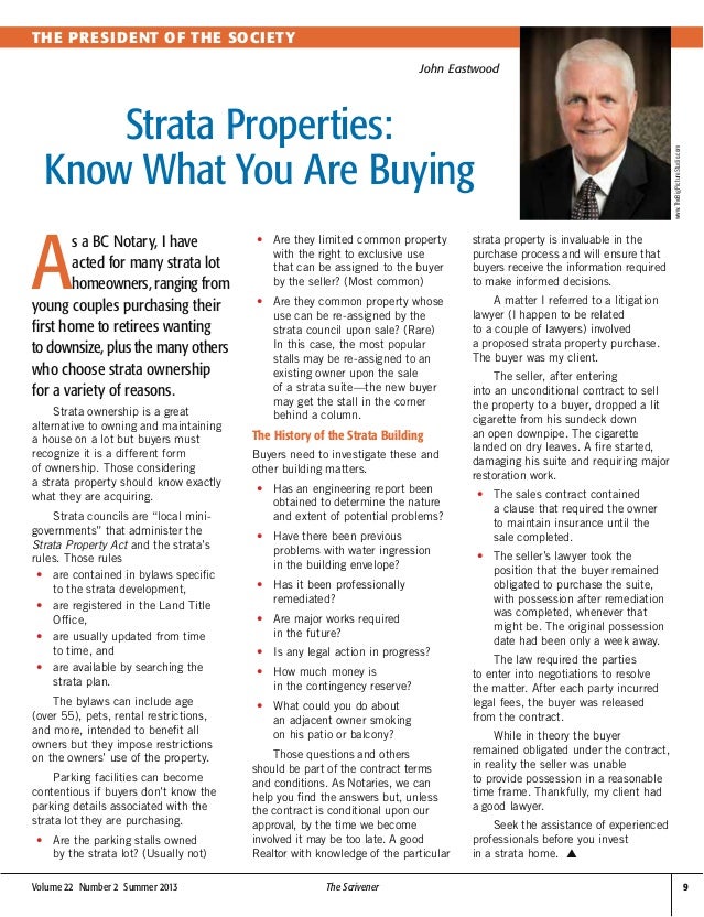 Strata Properties Know What You Are Buying