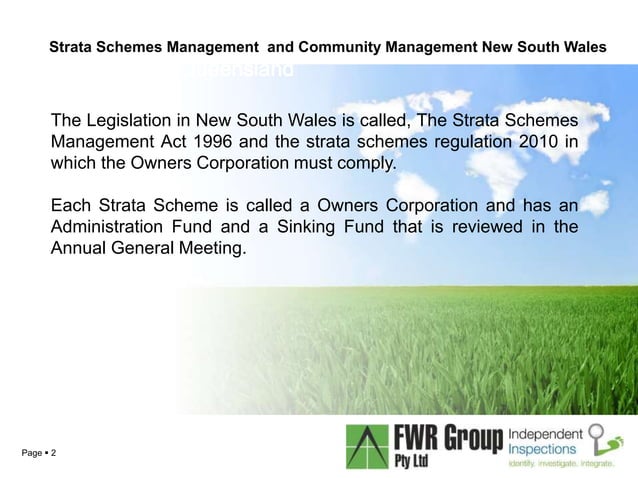 Strata schemes management act new south wales shot | PPT