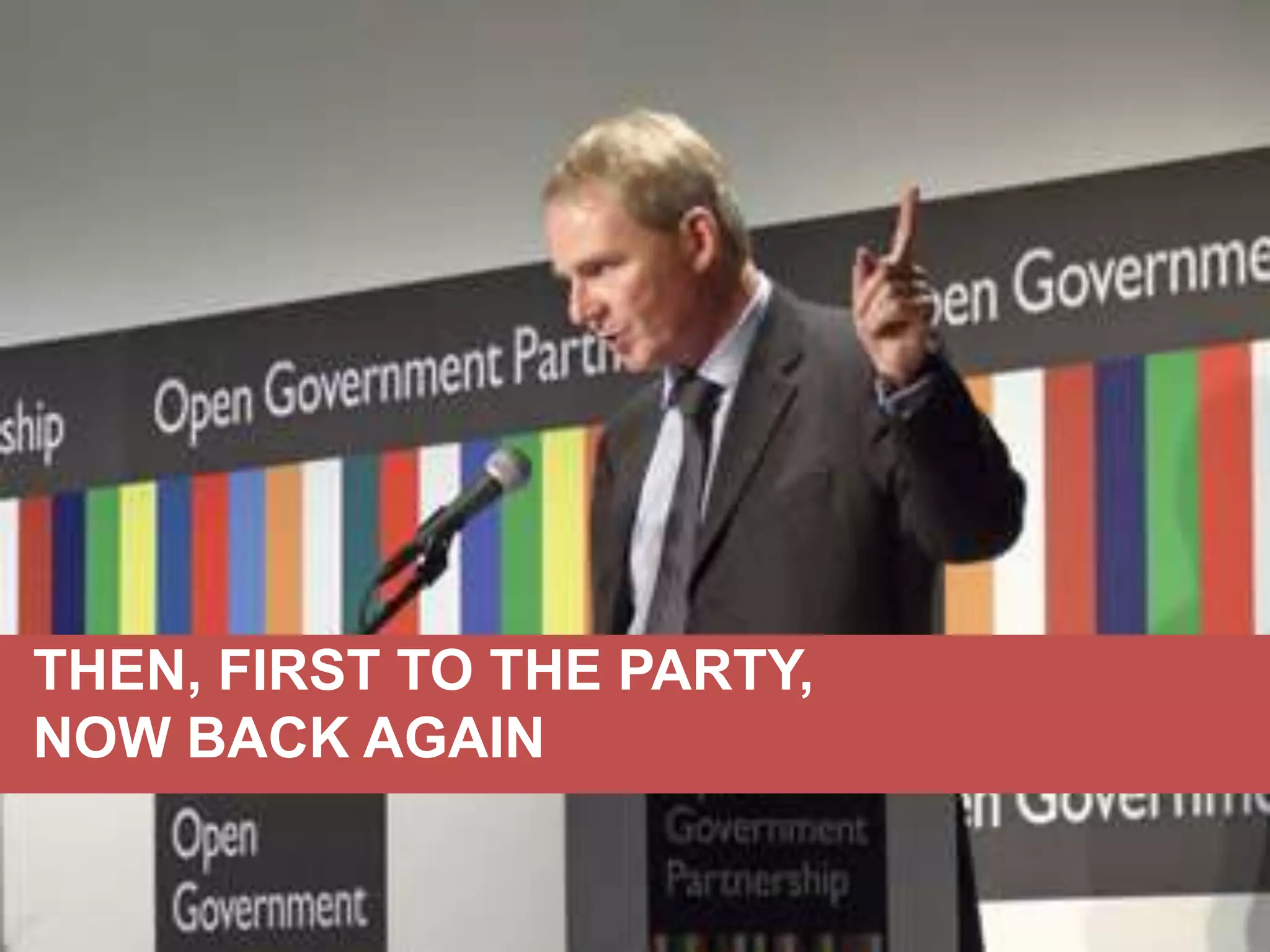 THEN, FIRST TO THE PARTY,
NOW BACK AGAIN

 