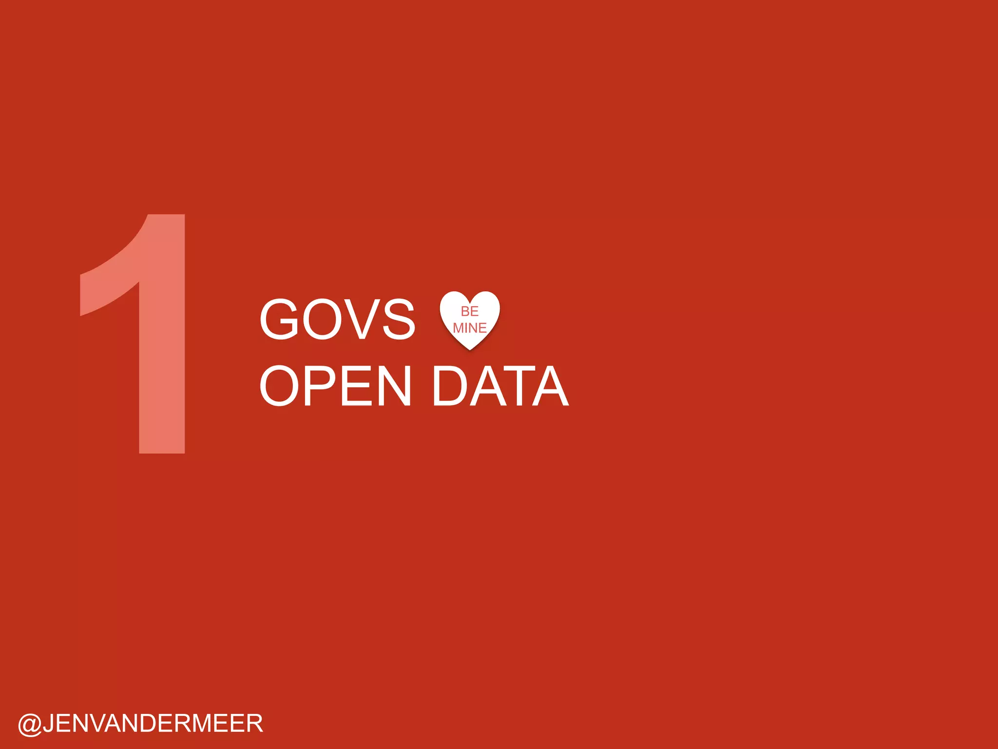 GOVS
OPEN DATA
BE
MINE

@JENVANDERMEER

 