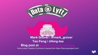 Mark Grover | @mark_grover
Tao Feng | @feng-tao
Blog post at go.lyft.com/datadiscoveryblog
Icons under Creative Commons Li...