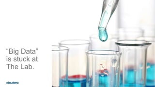 “Big Data”
is stuck at
The Lab.
 