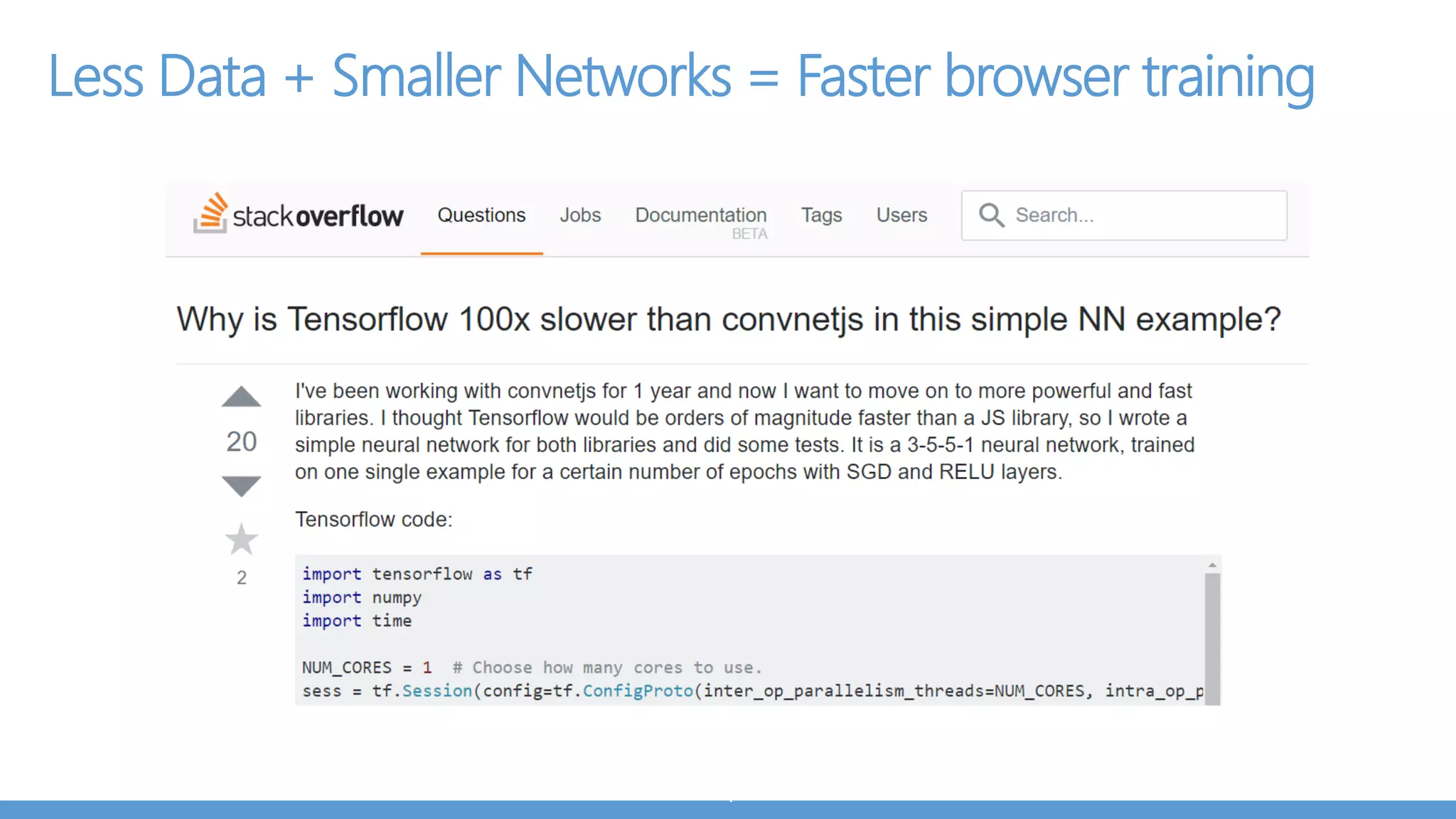 I got a dataset, Now What?
Step 1 : Find a pre-trained model
Step 2 : Fine tune a pre-trained model
Step 3 : Run using existing frameworks
“Don’t Be A Hero”
- Andrej Karpathy
 