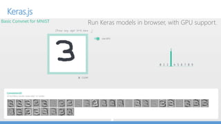 Deciding how to fine tune
Size of New Dataset Similarity to Original Dataset What to do?
Large High Fine tune.
Small High Don’t Fine Tune, it will overfit.
Train linear classifier on CNN Features
Small Low Train a classifier from activations in lower layers.
Higher layers are dataset specific to older dataset.
Large Low Train CNN from scratch
http://blog.revolutionanalytics.com/2016/08/deep-learning-part-2.html
 