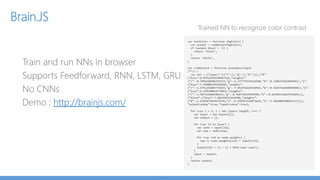 Deciding when to fine tune
Size of New Dataset Similarity to Original Dataset What to do?
Large High Fine tune.
Small High Don’t Fine Tune, it will overfit.
Train linear classifier on CNN Features
Small Low Train a classifier from activations in lower layers.
Higher layers are dataset specific to older dataset.
Large Low Train CNN from scratch
http://blog.revolutionanalytics.com/2016/08/deep-learning-part-2.html
 