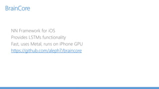 ConvNetJS – Train + Infer on CPU
Both Train and Test NNs in browser
Train CNNs in browser
 