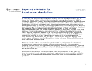 Important information for                                                                    NASDAQ : SSYS

investors and ...