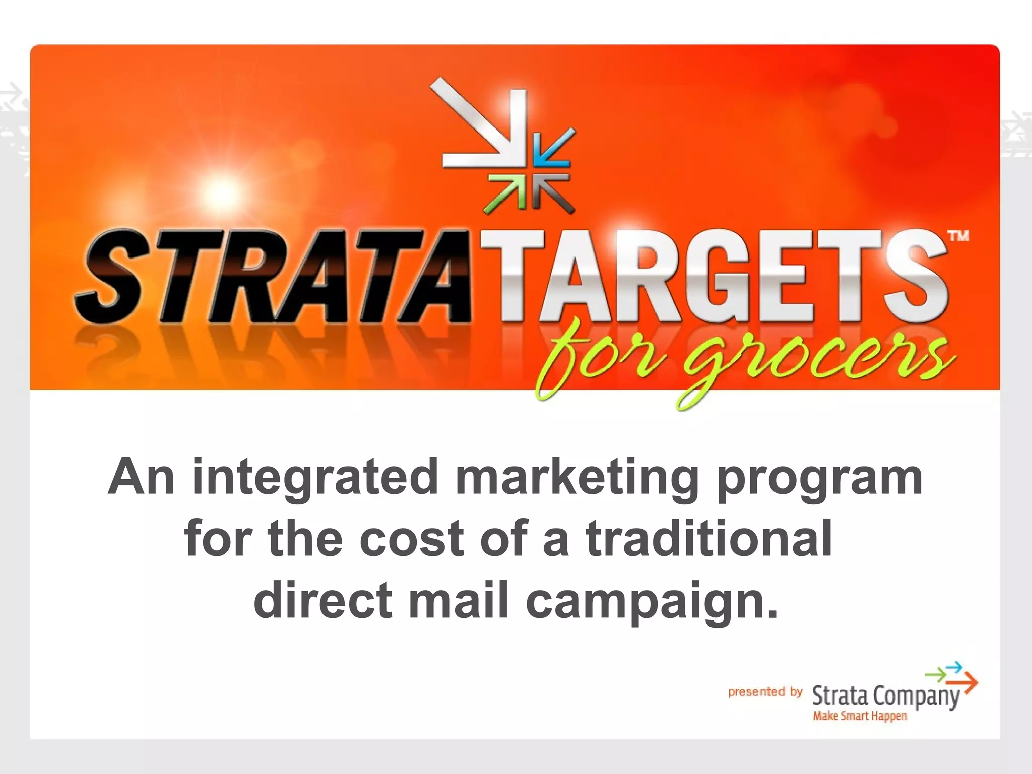 An integrated marketing program for the cost of a traditional  direct mail campaign. 