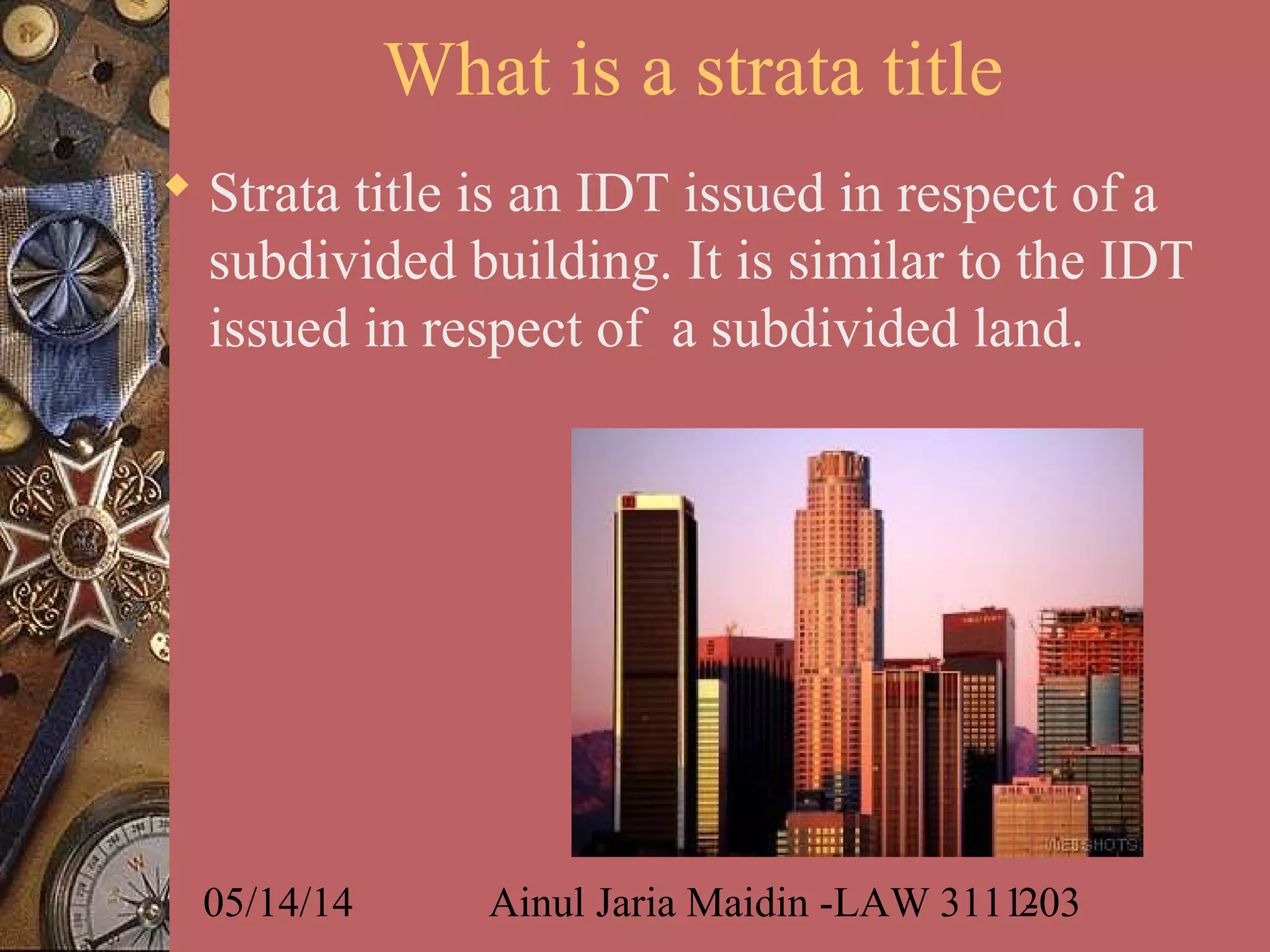 Strata titles | PPT