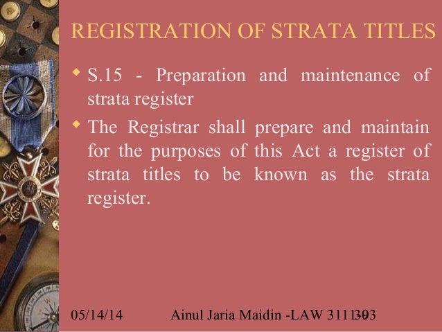 Strata titles