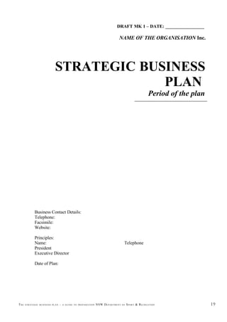 The Strategic Business Plan