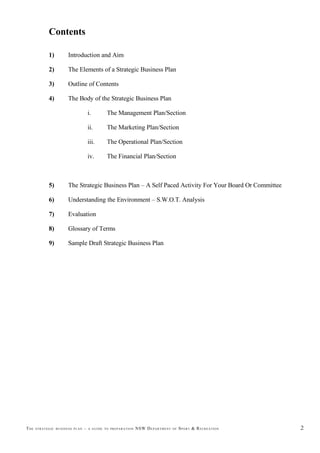 The Strategic Business Plan