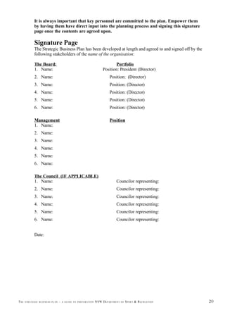 The Strategic Business Plan