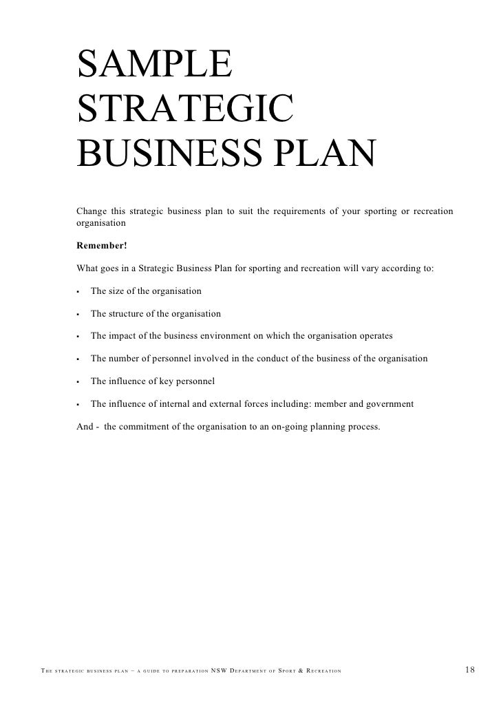 The Strategic Business Plan