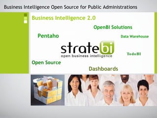 Business Intelligence 2.0   OpenBI Solutions   Pentaho   Data Warehouse   TodoBI Open Source Dashboards Business Intelligence Open Source for Public Administrations 