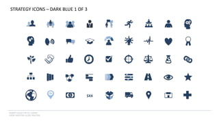 INSERT LOGO OR CO. NAME -
VIEW>MASTER>SLIDE MASTER
$ $XX
STRATEGY ICONS – DARK BLUE 1 OF 3
 