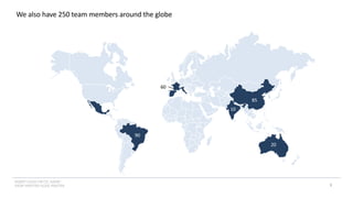 INSERT LOGO OR CO. NAME -
VIEW>MASTER>SLIDE MASTER
We also have 250 team members around the globe
9
90
85
20
10
60
 