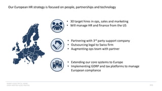 INSERT LOGO OR CO. NAME -
VIEW>MASTER>SLIDE MASTER
Our European HR strategy is focused on people, partnerships and technol...